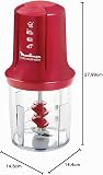 MOULINEX Mini Hachoir Électrique Multi Moulinette 3en1, Hacher, Mixer, Émulsionner, 2 Vitesses, 500 W, Rouge AT714G32 - 3