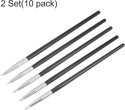 Miniatura 3 de HARFINGTON Juego de 10 herramientas de escultura de arcilla, moldeador de arcilla para esculpir con punta de goma, herramienta de tallado para