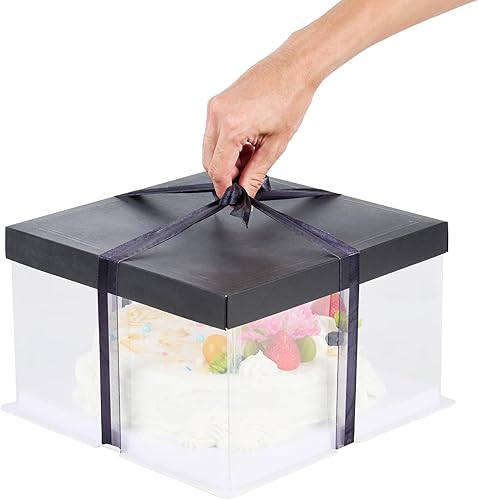 Miniatura 8 de Restaurantware Sweet Vision Cajas transparentes para tartas de 10 x 8.25 pulgadas, 10 cajas transparentes para tartas de base resistente a la grasa,