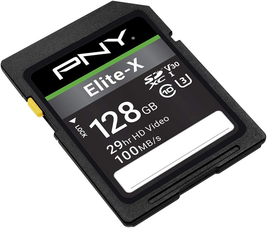 Nеw Arrіvаlѕ PNY 128GB Elite-X Class 10 U3 V30 SDXC Flash Memory Card - 100MB/s, Class 10, U3, V30, 4K UHD, Full HD, UHS-I, Full Size SD