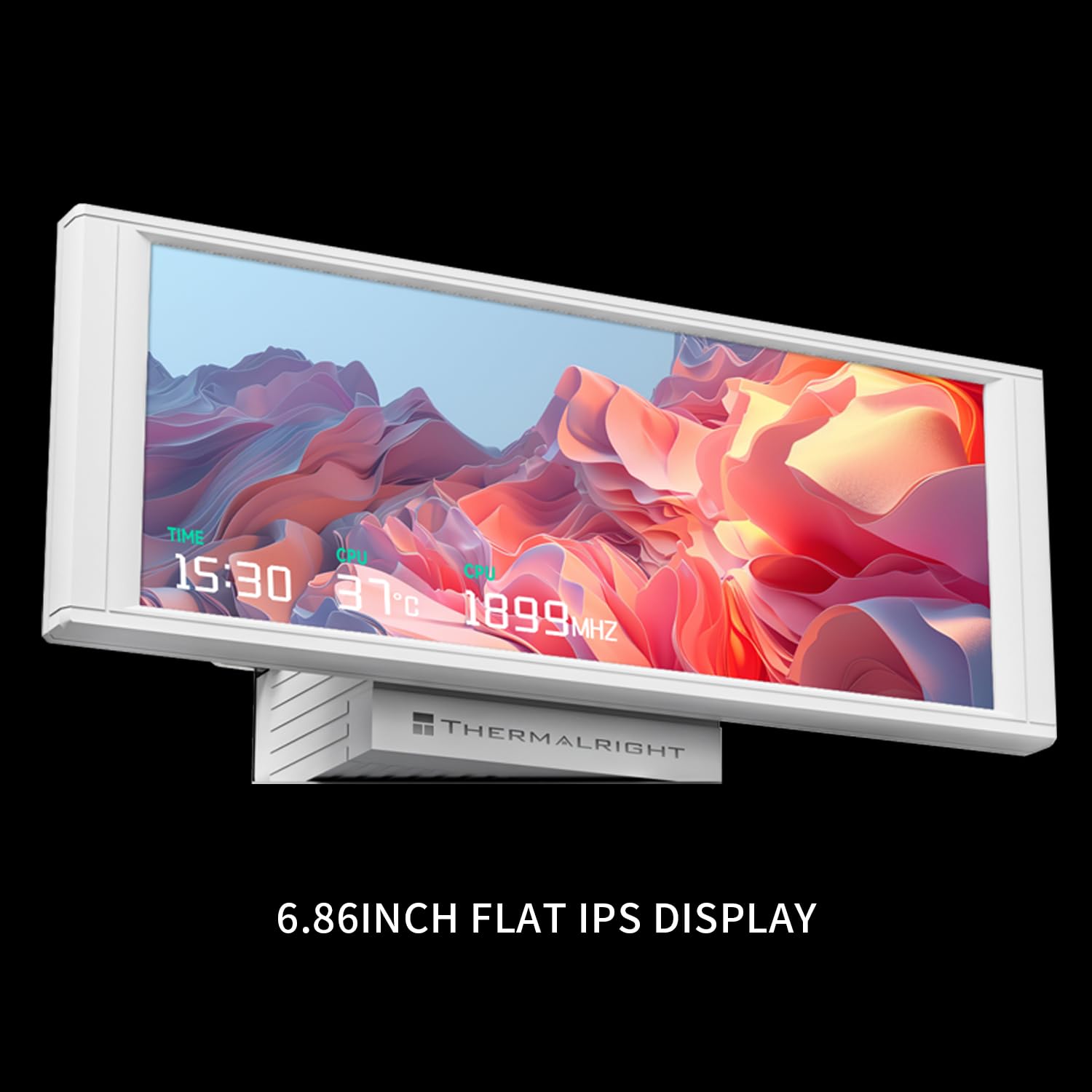 Trofeo Vision 360 ARGB White CPU Aio Cooler,CPU Water Cooling System,6.86inch IPS Long Screen with 1280x480 Resolution,for AM4/AM5,LGA1851/1700,Magnetic Screen is not Limited