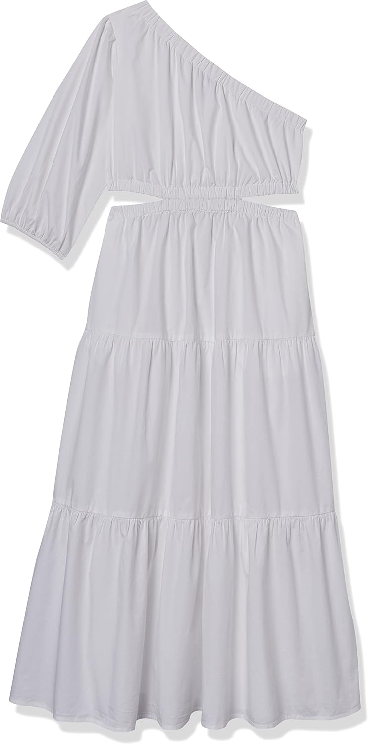 The Drop Womens April One Shoulder Cut-Out Tiered Midi Dress - Image 6