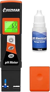 UIUZMAR Digitales pH-Meter für Wasser, genauer pH-Tester mit zusätzlicher Temperaturanzeige, hervorragend stabiler pH-Leser zur Überprüfung von Aquarienwasser, Hydrokultur-Nährstoffen, Whirlpools