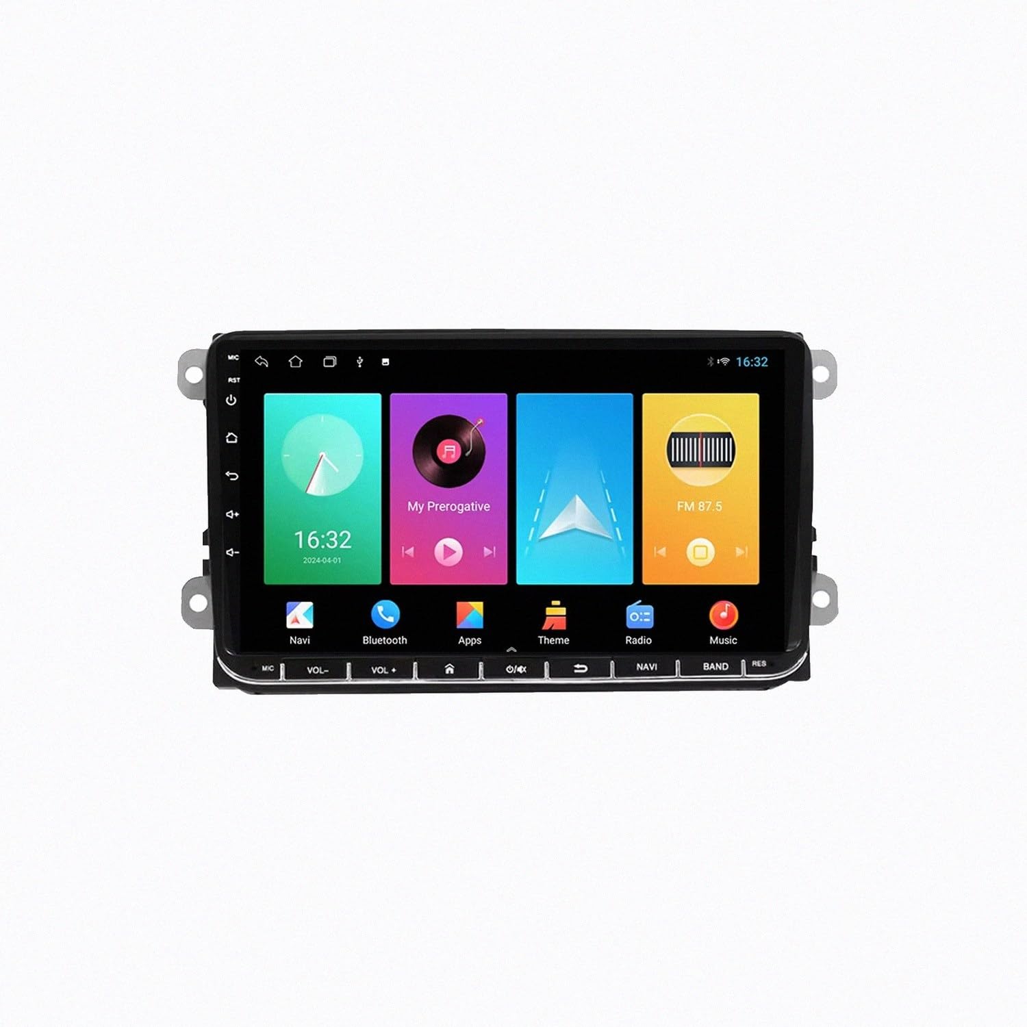 Radio Samochodowe, Stereo, Nawigacja Gps dla VW Volkswagen Polo Passat Jetta Touran Skoda Aktualizacje Ota, Tryby Portretowy I Poziomy, Kamera Cofania, Bluetooth, 8 Rdzeń 8G+256G