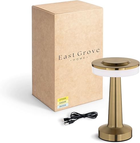 Miniatura 4 de Radiance - Lámpara de escritorio LED inalámbrica USB-C recargable, funciona con batería de 5200 mAh con 3 temperaturas de color 2700K-3000K-3500K y