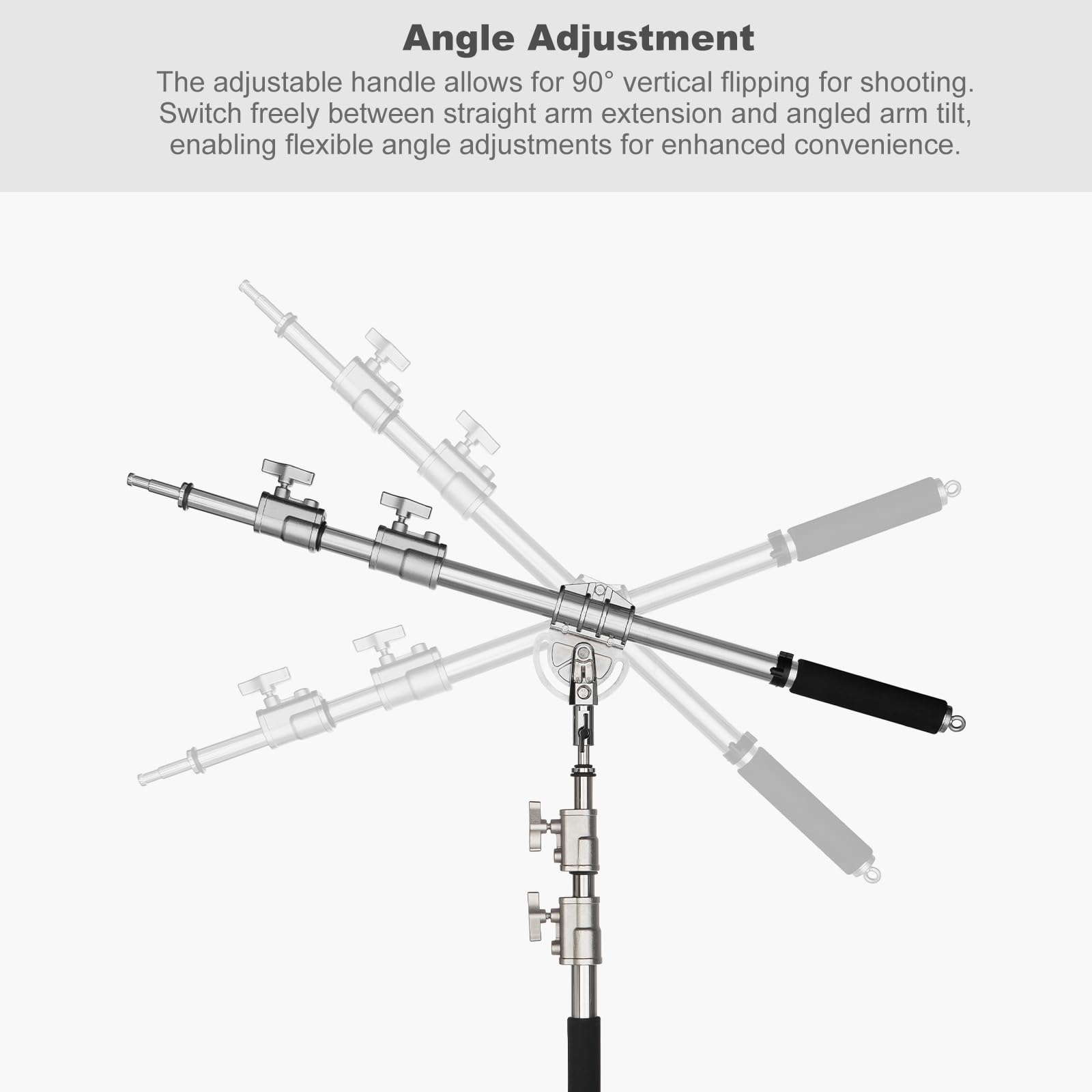 AMBITFUL MF-01 Metal Heavy Stainless Cross Arm Steel Longest 232 cm Photo Studio Kit Boom Arm 94 cm - 232 cm 37-91 Inch Light Stand Cross Arm for C-Stand