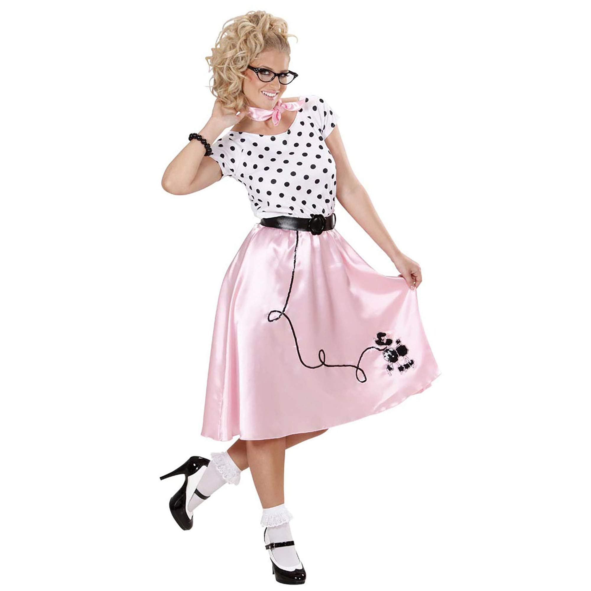 Ladies 50s Poodle Girl Costume Small UK 8-10 for Grease 50s Rock N Roll Fancy Dress