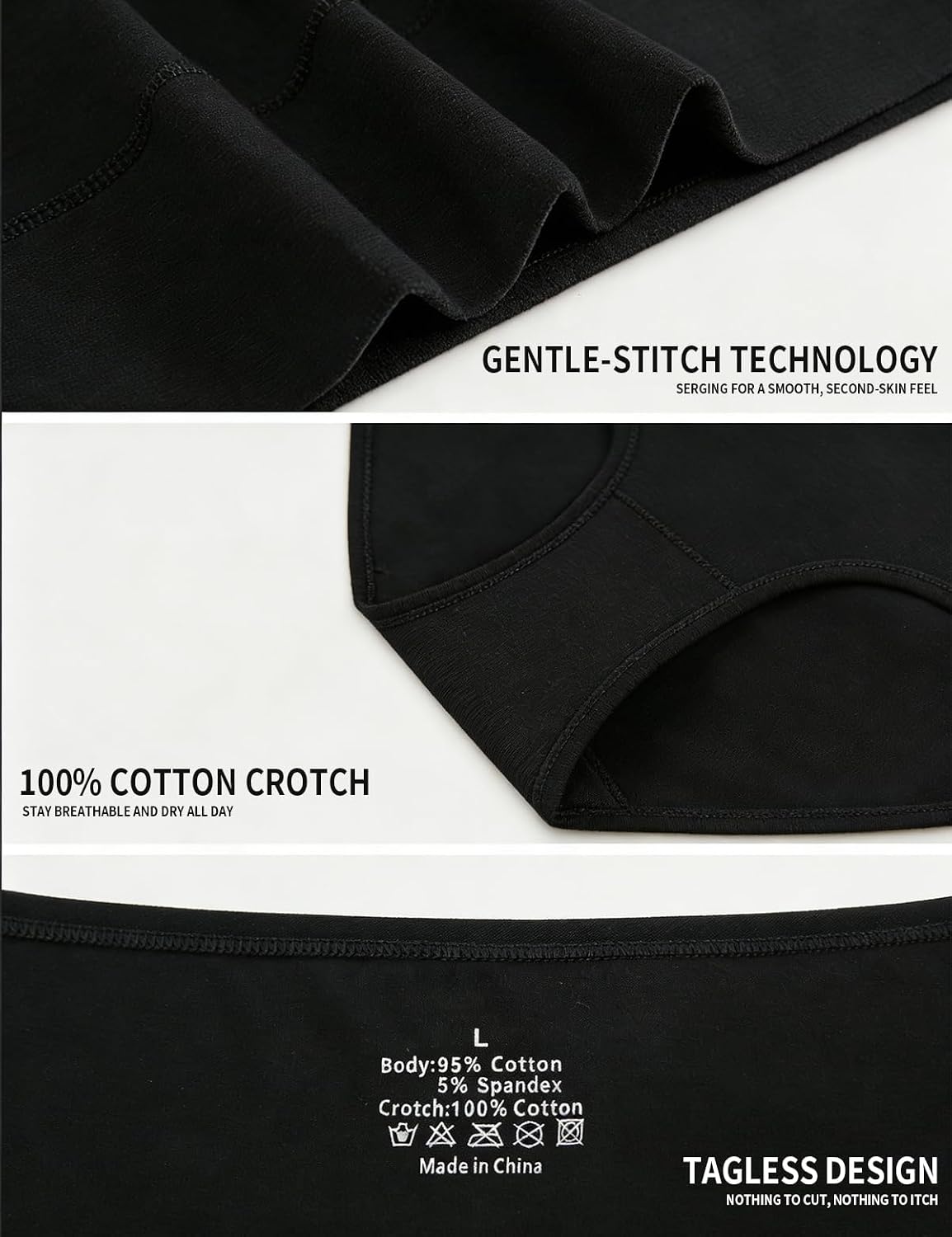 Cotton Underwear for Women High Waisted Full Coverage Briefs Comfort Soft Breathable Moisture Wicking Panties
