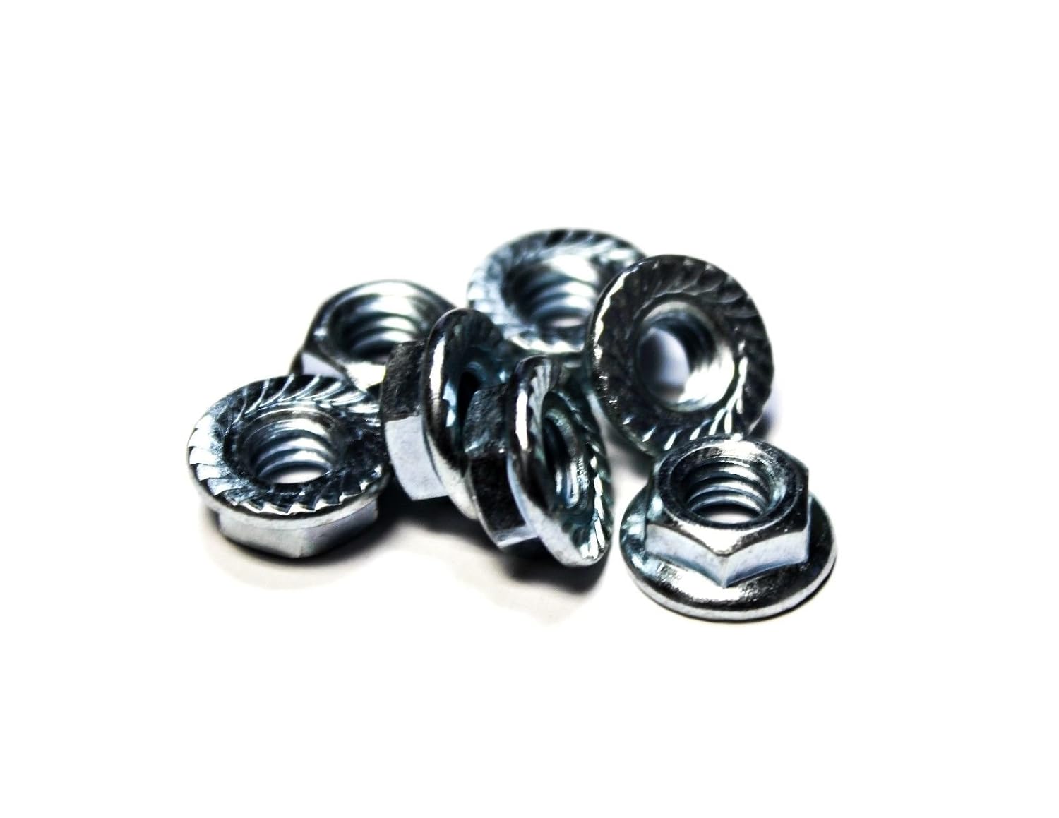 (250) 5/16"-18 Hex Flange Nuts Serrated - Zinc