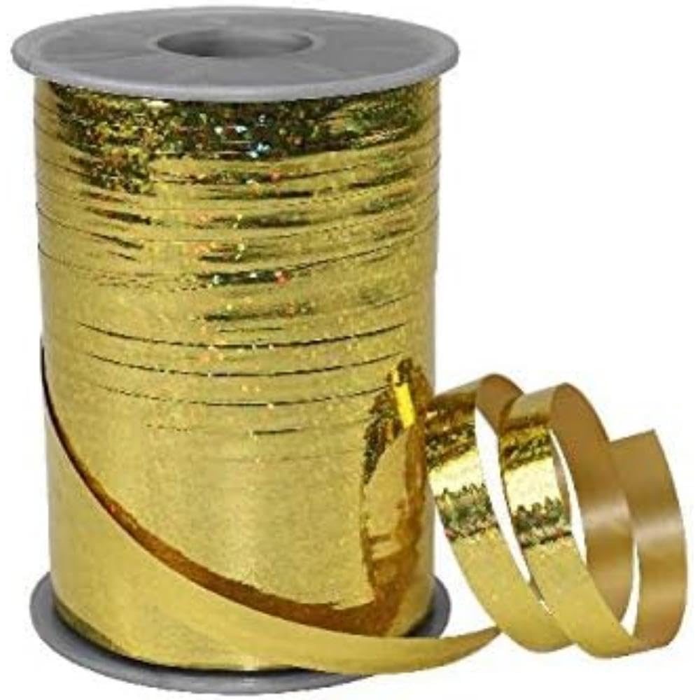 Präsent - Holly Curling Ribbon Gold 200-M-roll 10 mm Width