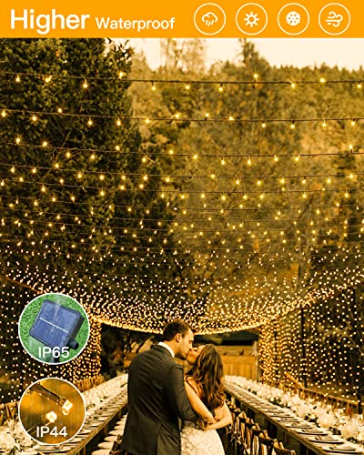 Ollny Solar String Lights Outdoor Waterproof Warm White & Multicolor 98Ft 300 Led, 11 Modes Solar Fairy Lights With Remote, Twinkle Christmas Tree Lights For Garden Patio Party Wedding Holiday #TOP3