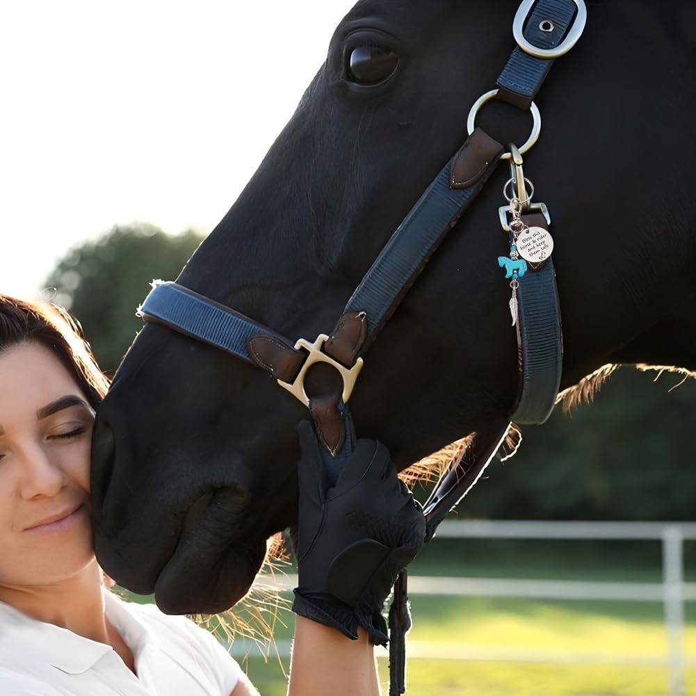 Saddle Charms Bless This Horse and Rider Keep Safe Saddle Protection Charm Bridle Clip Western Horse Hanging Charms for Horses Rider Riding Enthusiast Gifts Protect This Rider - Image 4