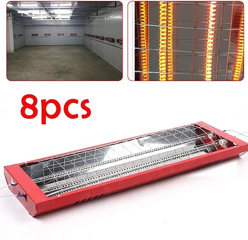 Miniatura 6 de 8 piezas de luces de cabina de pintura lámpara de curado infrarrojo luz de curado de pintura infrarroja 2 lámparas halógenas calefacción por