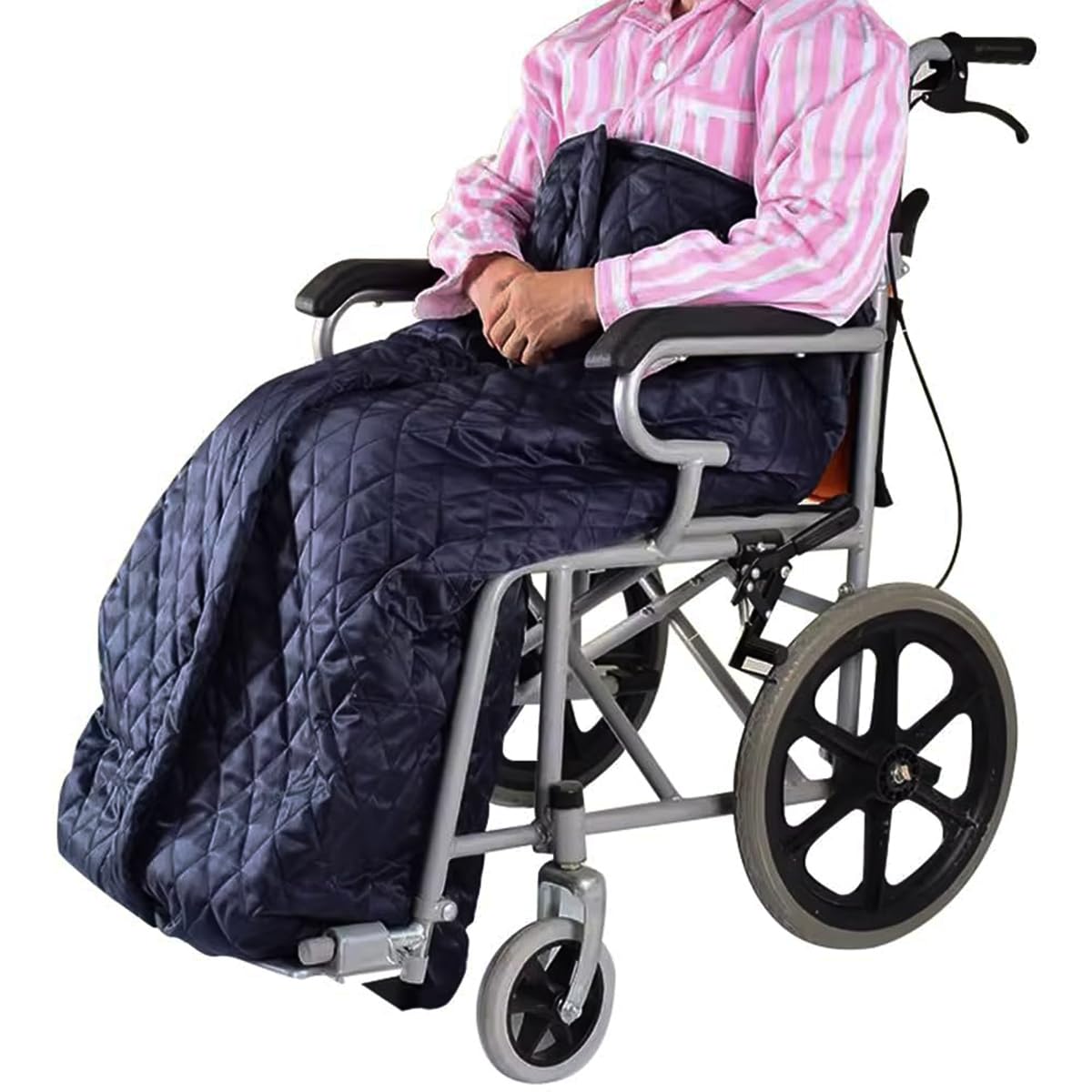 Coperta per Sedia a rotelle Borsa da infilare per utenti di Sedia a rotelle Coperta Avvolgente in Pile Caldo e Spesso con Tasca Interna Foderata Coprigambe Antipioggia Nero