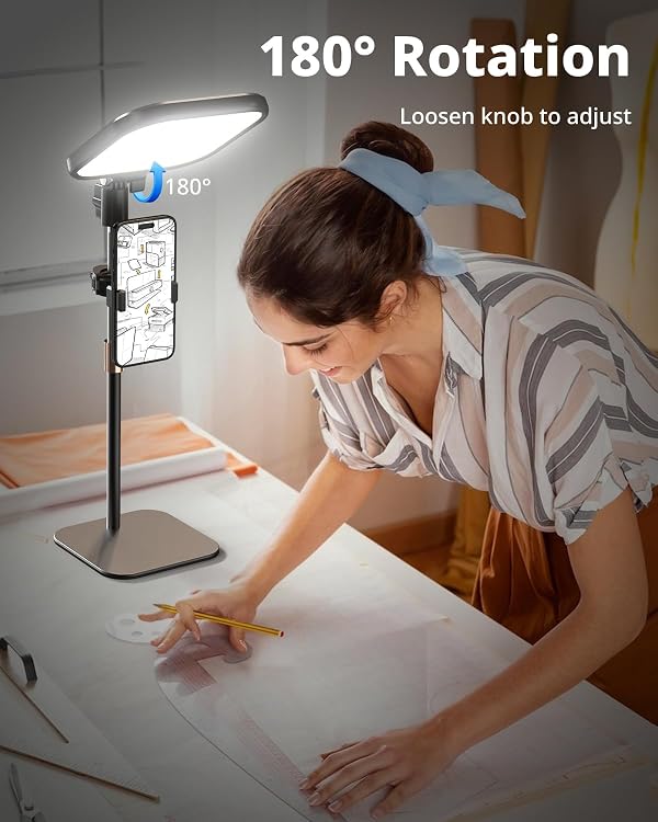 UBeesize Zoom Lighting for Computer, Video Conference Lighting for Video Calls, Desk Light with Stand and Phone Holder for Webcam, Home Office, Podcast, Online Meetings, Live Streaming（2 Pack by UBeesize - Image 3