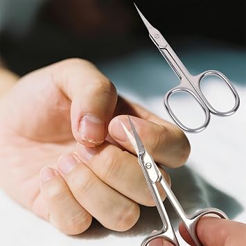 Cuticle Scissors Extra Fine Nail Curved Cuticle Scissors Made of Stainless Steel for Precise Removal of Skin Residues as Well as Care for Fingers, Eyebrows, and Eyelashes Durable