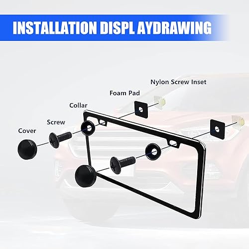 Miniatura 3 de gunhunt Kit de 8 tornillos para matrícula, pernos de acero inoxidable M6, sujetadores de matrícula estándar estadounidense, repuesto de tornillos