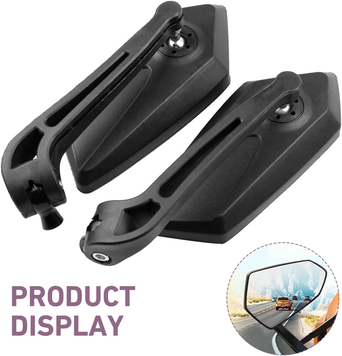 2 PCS Motorcycle Rear View Mirrors, 360-degree Adjustable Wide Angle Rear View Mirror with Installation Bolts, Universal for Motorcycle Dirt Bike Scooters (Black)