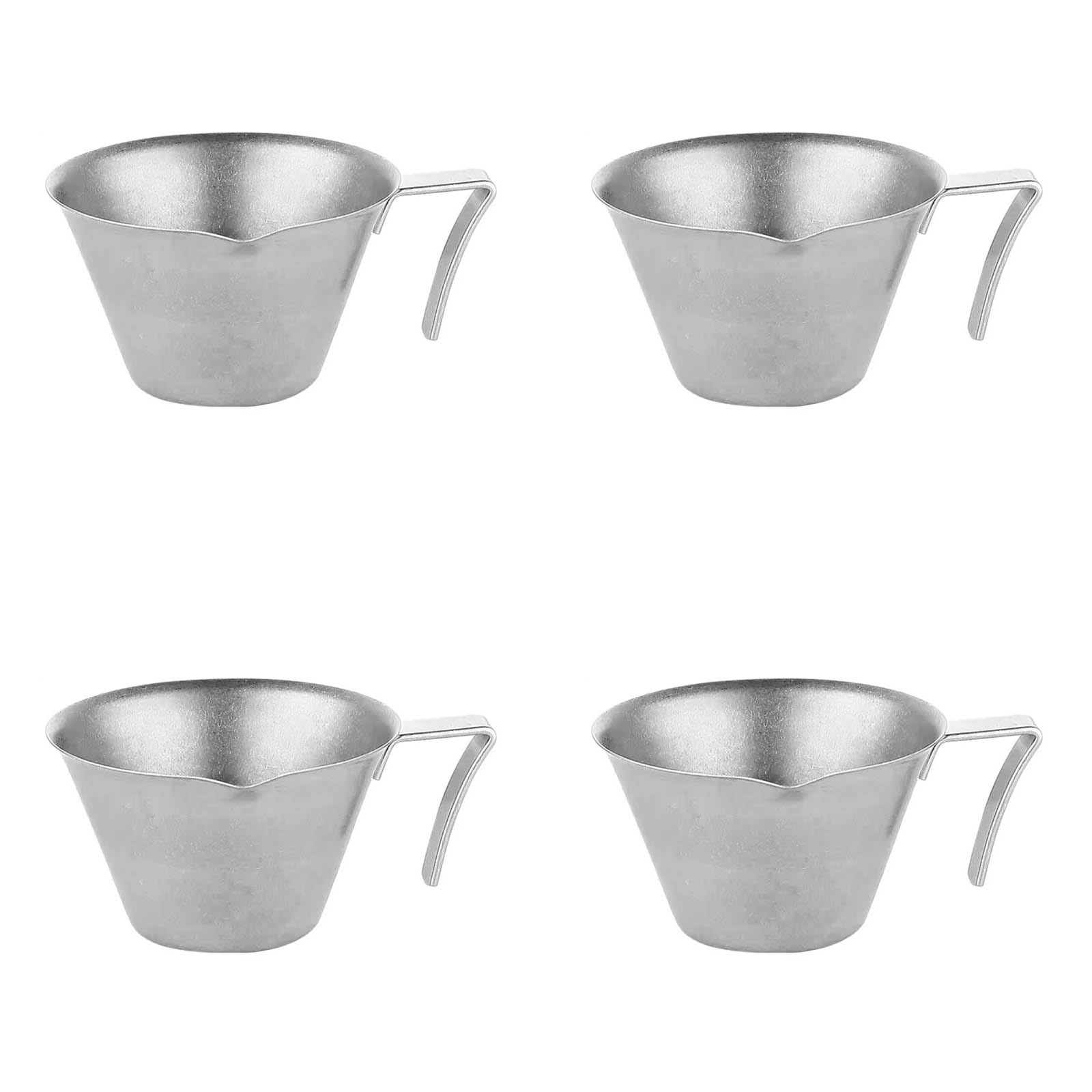 Hsioluted 4Pcs Stainless Steels Espresso Coffee Cup Practical Ounces Cup with Scale Thickened Coffee Measuring Espresso Measuring with Handle