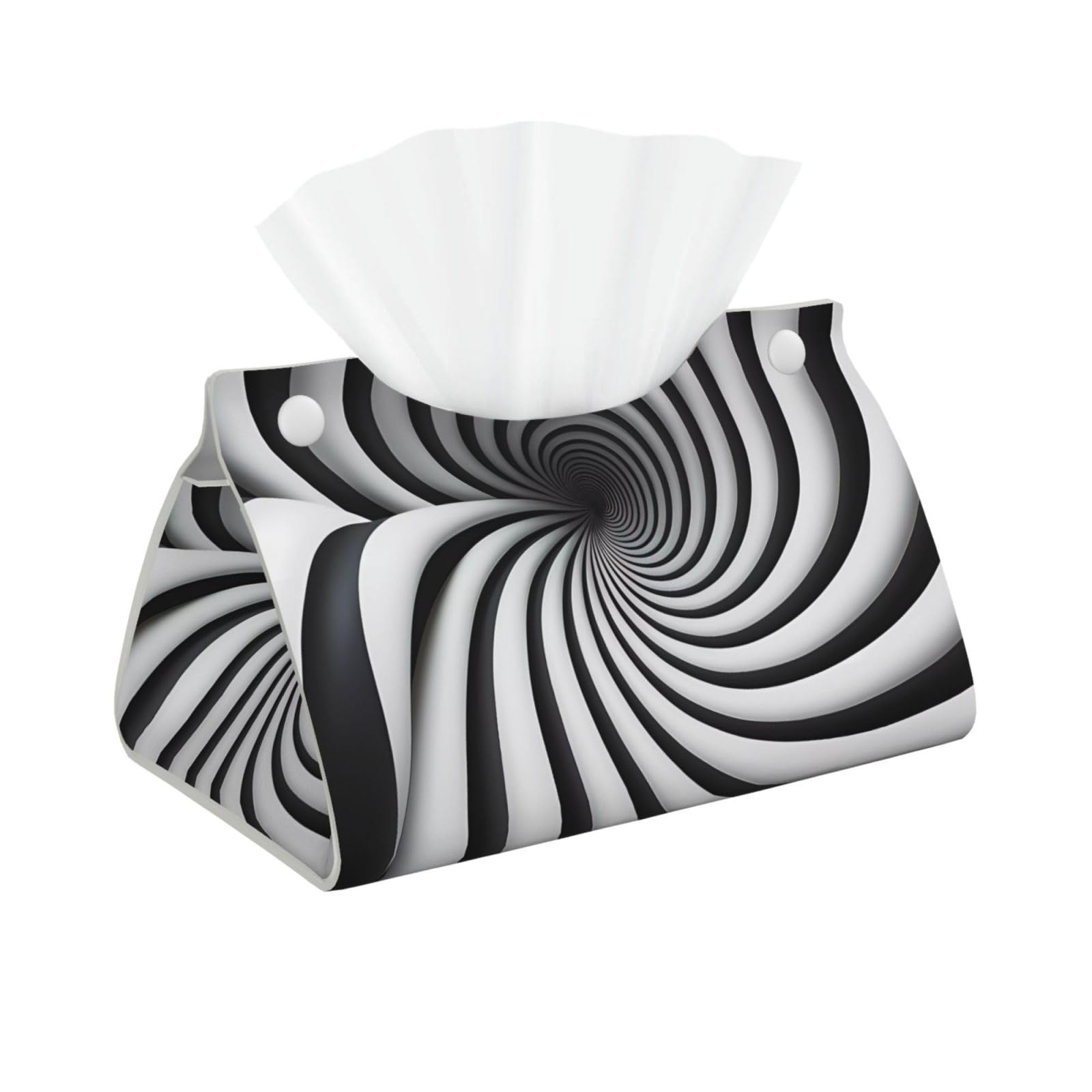 spiral optical illusion gif Rectangular Leather Tissue Box Cover, Folding Facial Tissue Holder Dispenser for Car