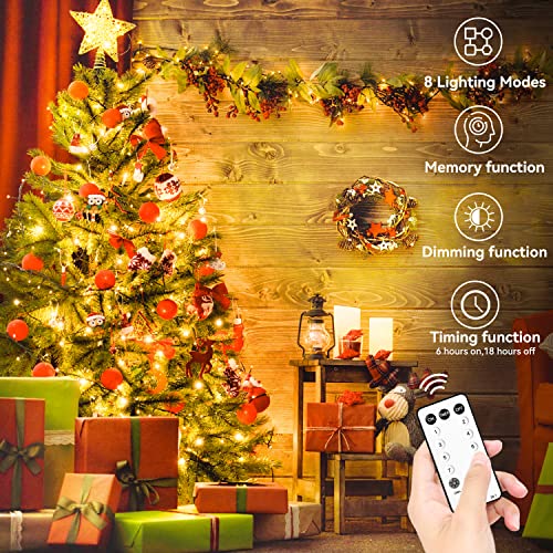 Warm Yellow Christmas Halloween 320 Led String Lights 122Ft Outdoor String Lights With 8 Modes Plug In Waterproof Fairy Lights Indoor For Party Carnival Supplies, Outdoor Patio Yard Lawn Garden Decor #TOP1