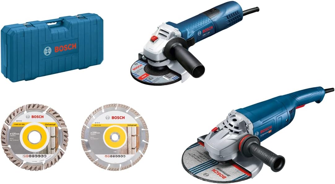 Set Smerigliatrici Bosch Professional GWS 22-230 J + GWS 7-125