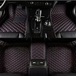 Tapis de sol personnalisés sur mesure pour les voitures - Couverture complète de luxe tout temps en cuir anti-dérapant 99% des voitures, des camions & VUS (Noir) 8 Rouge)