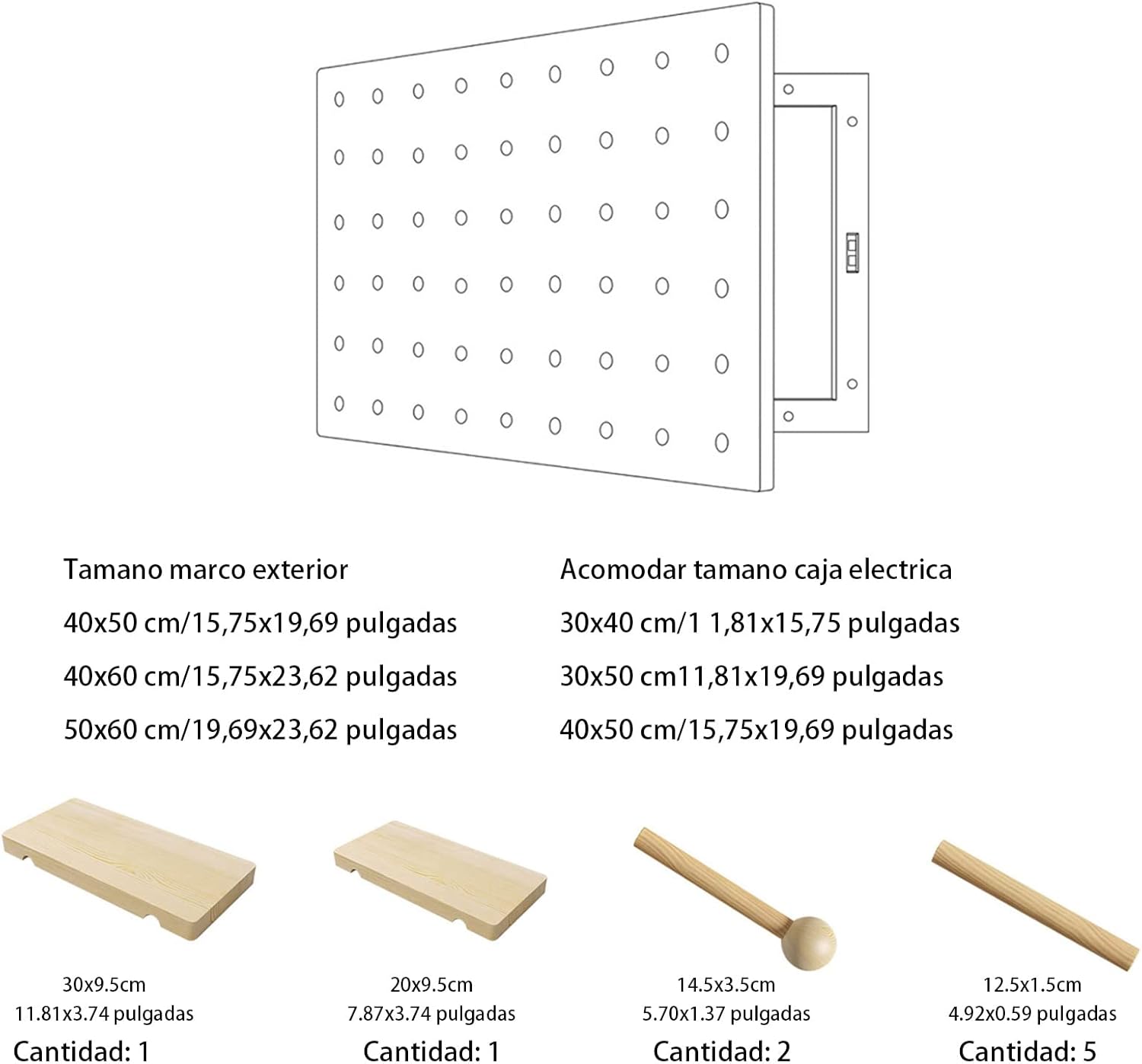 MaikOn Decorative Wall Panels, Lid Electric Box Decorative Empty Decorative Painting Storage Shelf Wooden Pegboard Electric Meter Box Home Decoration,Wood,40x50cm (Color : White)