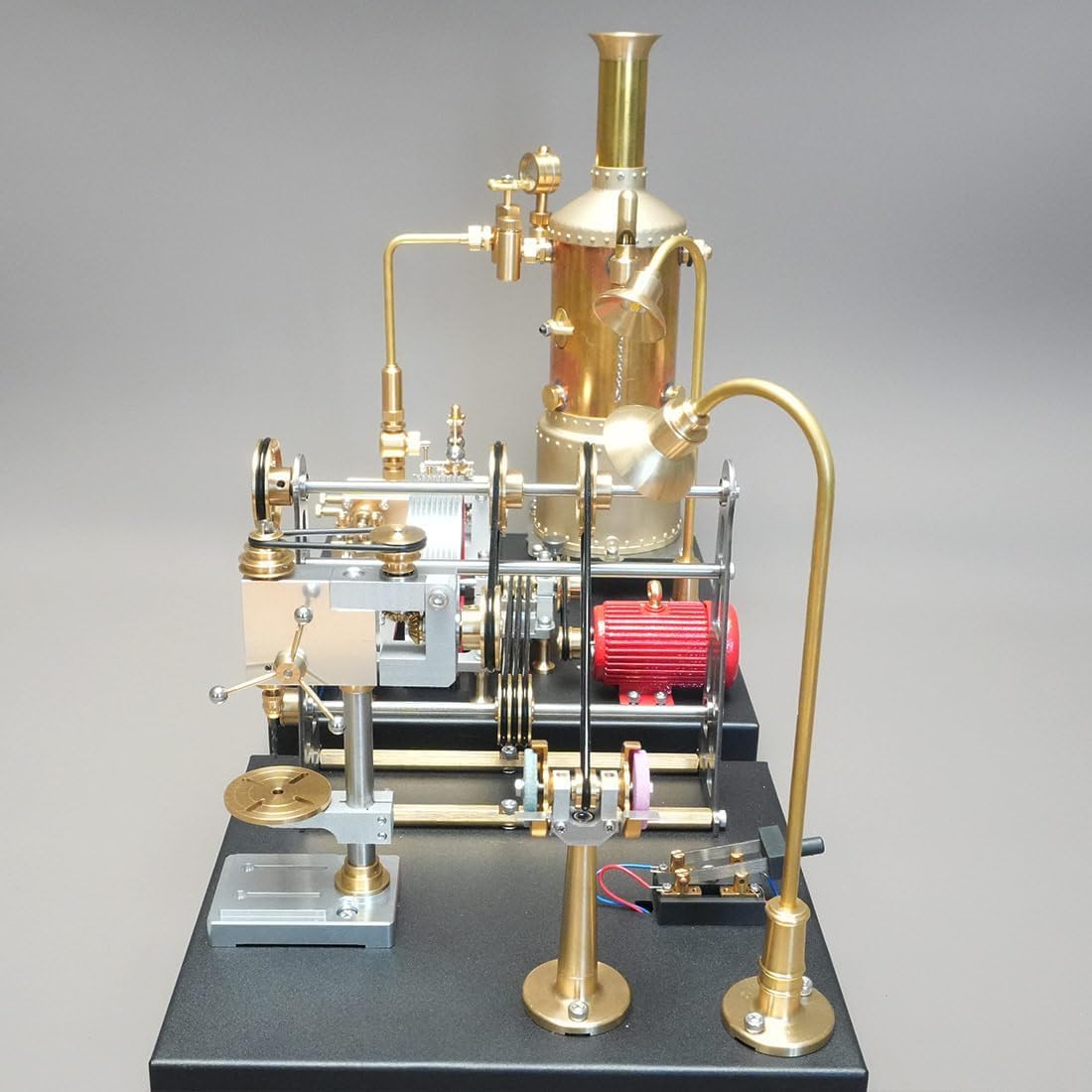RETROL SE-03 & RETROL GF-01 Dampfmaschinen Modellbausatz, funktionsfähig, Metall-Motorenmodell zum Selbstbau, mit Messingkessel, Generator, Lampenständer und Werkstatt, Geschenk für Erwachsene zu Weih