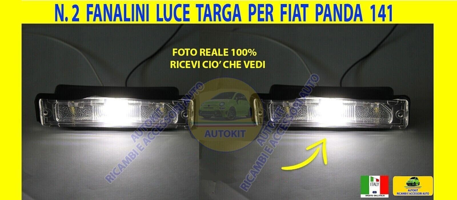 Generico Fanalini Luce Bianca Targa con lampade led 6000K per Vecchia Panda 141 prodotte dal 1986 al 2003 Lampade a LED di Posizione anteriori luce Bianca - 501650 - GE43609-58477
