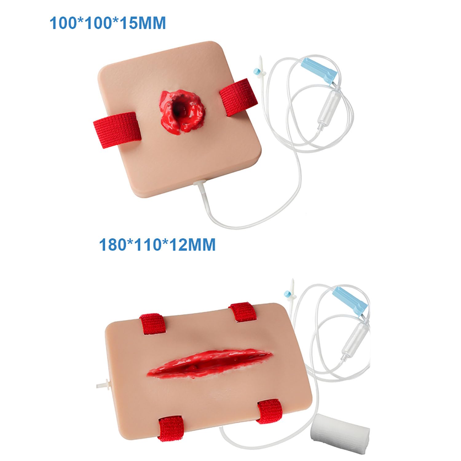 2Pcs Trauma Simulation Wound Practice Model, Wound Packing and Tourniquet Simulator, Bleed Control Tourniquet Trainer Models, Suturing Model, Stop The Bleed Training Kit for Medical Classes