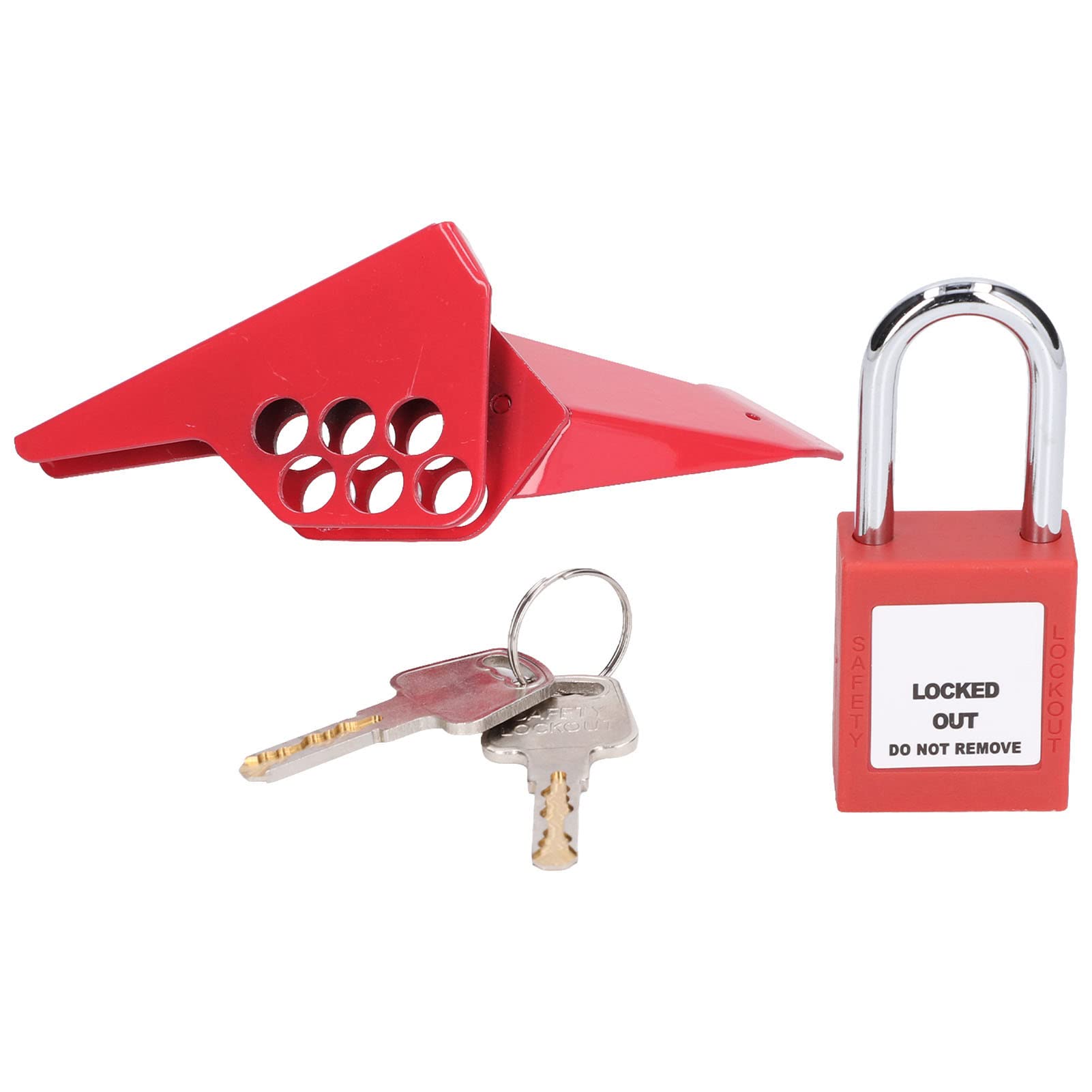 BuyWeek Serrure de Robinet à Tournant Sphérique, Verrouillage de Vanne à Bille de Poignée de Pipeline Industriel avec Cadenas de 38 mm pour Métallurgie, Alimentation en Vapeur, Alimentation en Eau
