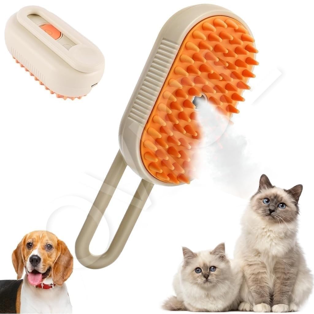 JMC 3 In 1 Pet Steam Brush One Touch Spray Pet Hair Removal Tool 360°Rotating Handle Cat Brush With Steam Silicone Massage Comb Cat Brush For Shedding (MultiColor) (B0DB6191VB) Amazon Price History, Amazon Price Tracker