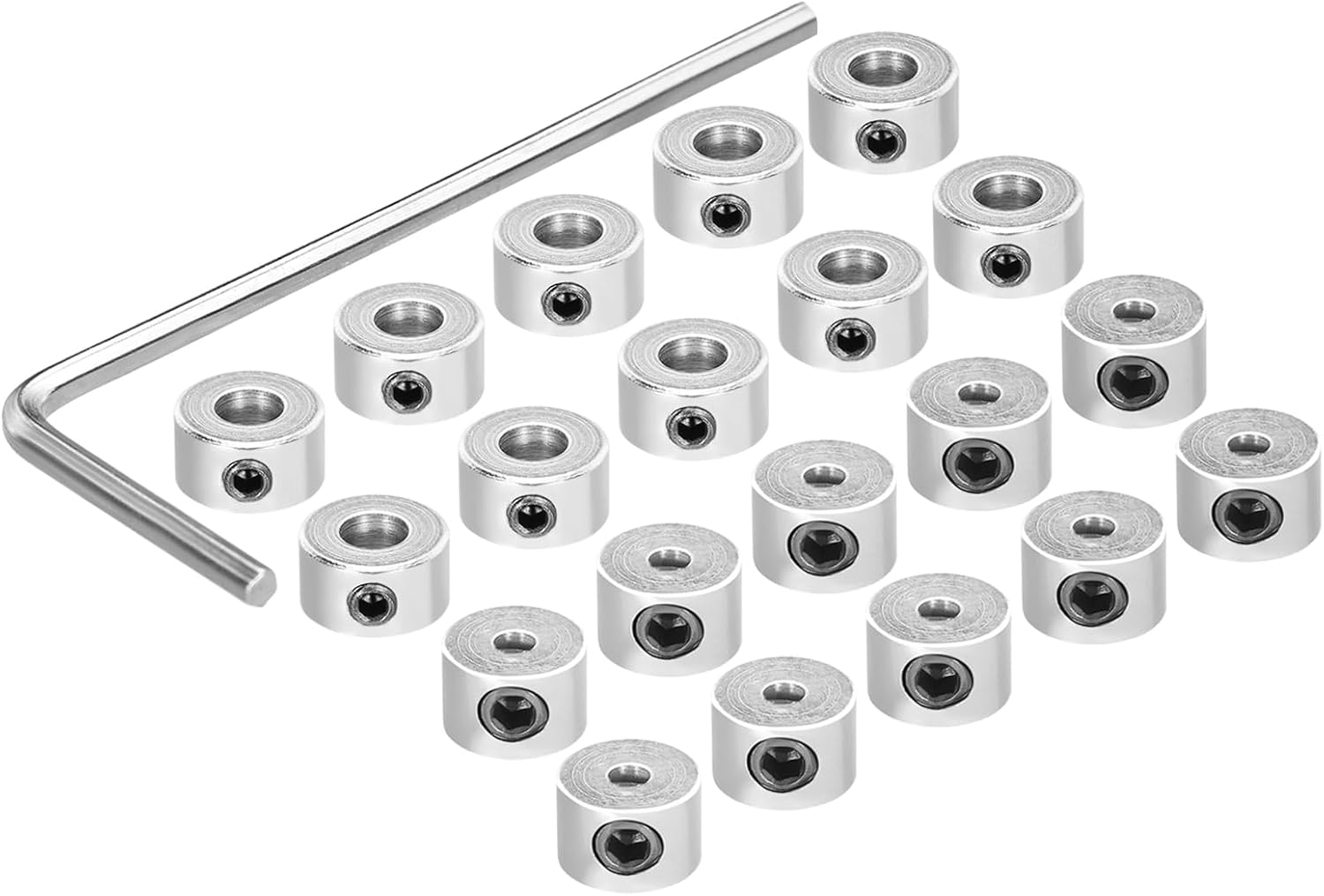 MECCANIXITY 20Pcs Landing Gear Stopper 2.1/3.1/4.1/5.1mm Plane Wheel Collar Block with Wrench for RC Airplane Model Remote Aircraft