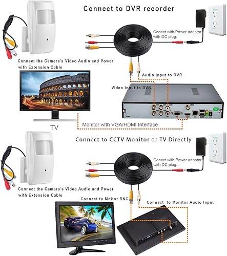 Miniatura 7 de 1/3 CCD 1000TV HD mini cámara de seguridad CCTV 0.142 in 90Degree PIR vivienda oculta cámara de vigilancia lente estenopeica para seguridad