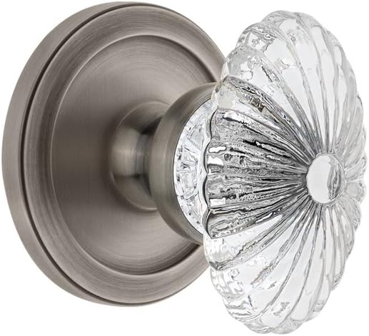 Grandeur 809983 Circulaire Rosette Dummy with Burgundy Crystal Knob in Lifetime Brass