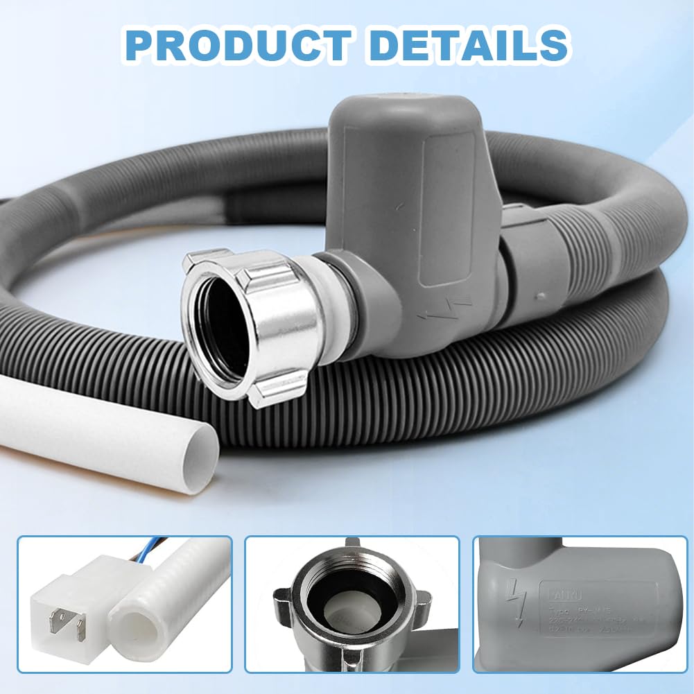 Aquastop Schlauch Spülmaschine, 1,85M Universal Aquastop Zulaufschlauch Inlet Hose für Waschmaschine, Dishwasher - 5