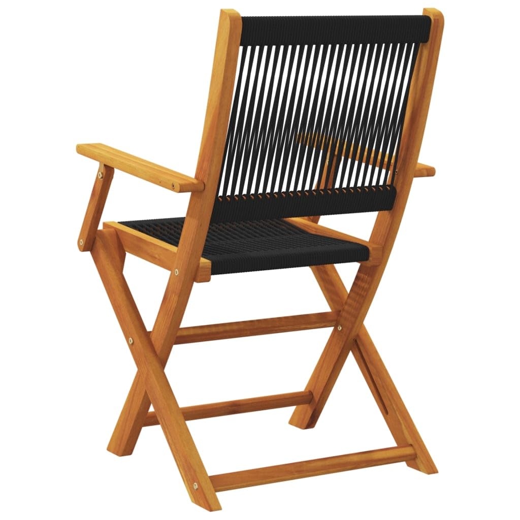 Legno Massello di Acacia Pieghevoli per Esterno 6pz Nero 40.5 cm