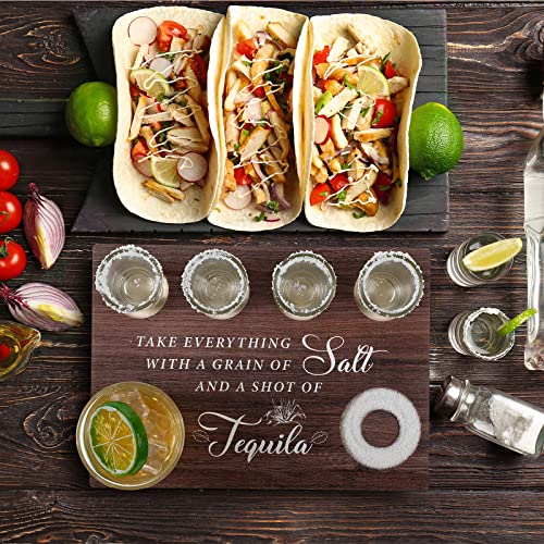 image for CHENGU Tequila Shot Board Tequila Gifts for Women Men Shot Glasses Hol