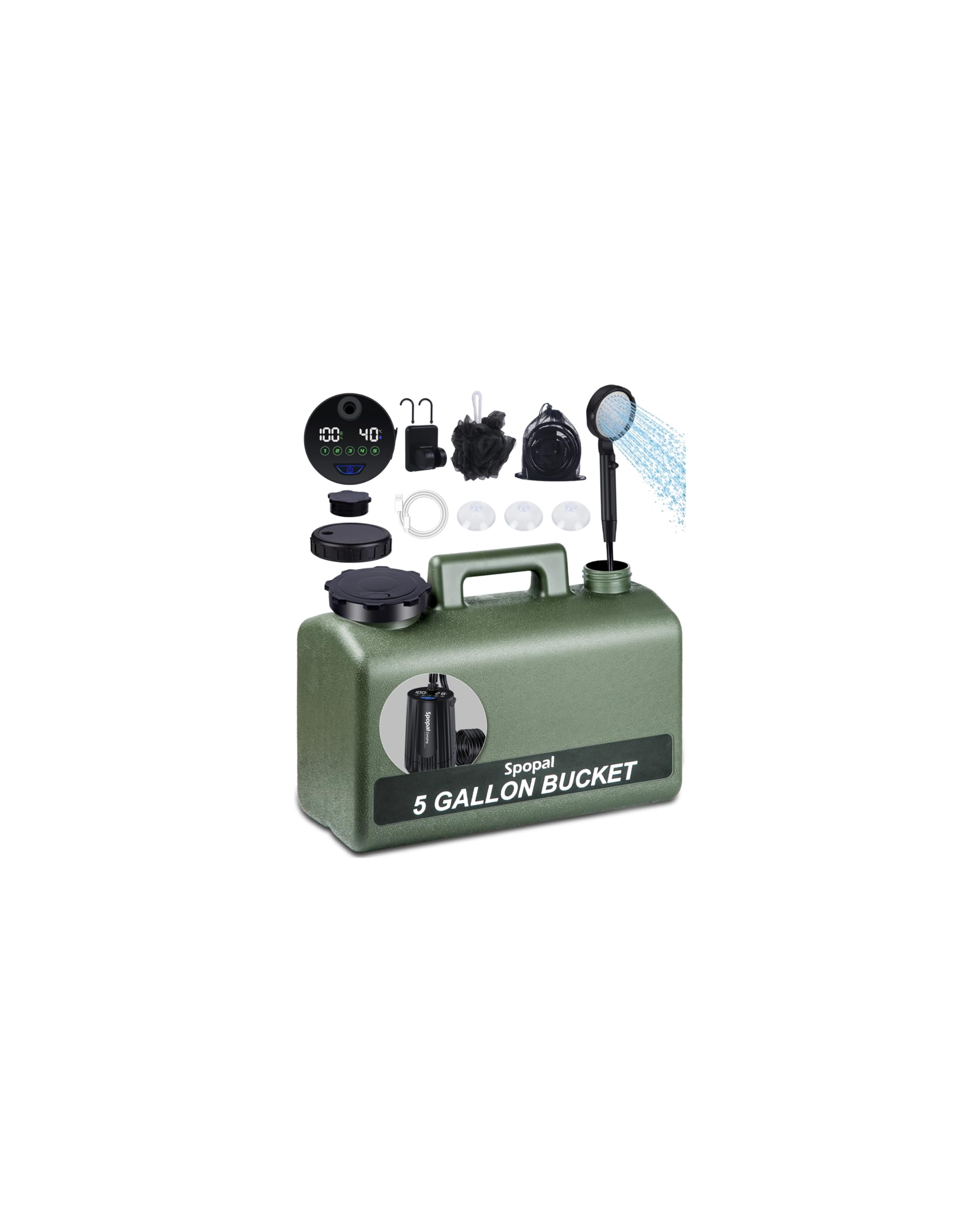 Spopal Portable Shower with 5-Gallon Water Jug