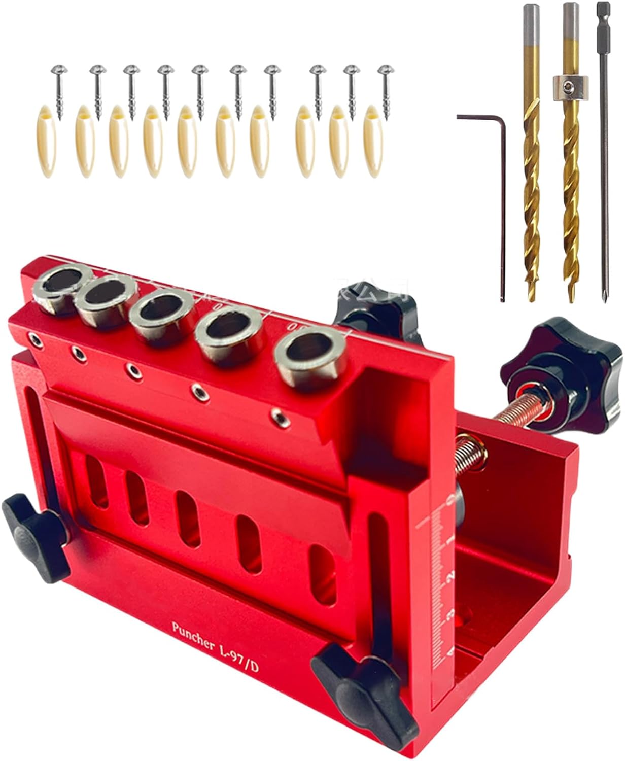 Pocket Hole Jig - 5 Hole Adjustable Locator Tool, Efficient Positioning Fixture Guide, Carpentry Drilling Alignment Device | Enthusiasts Beginners Home Projects for Enthusiasts Beginners Home Projects