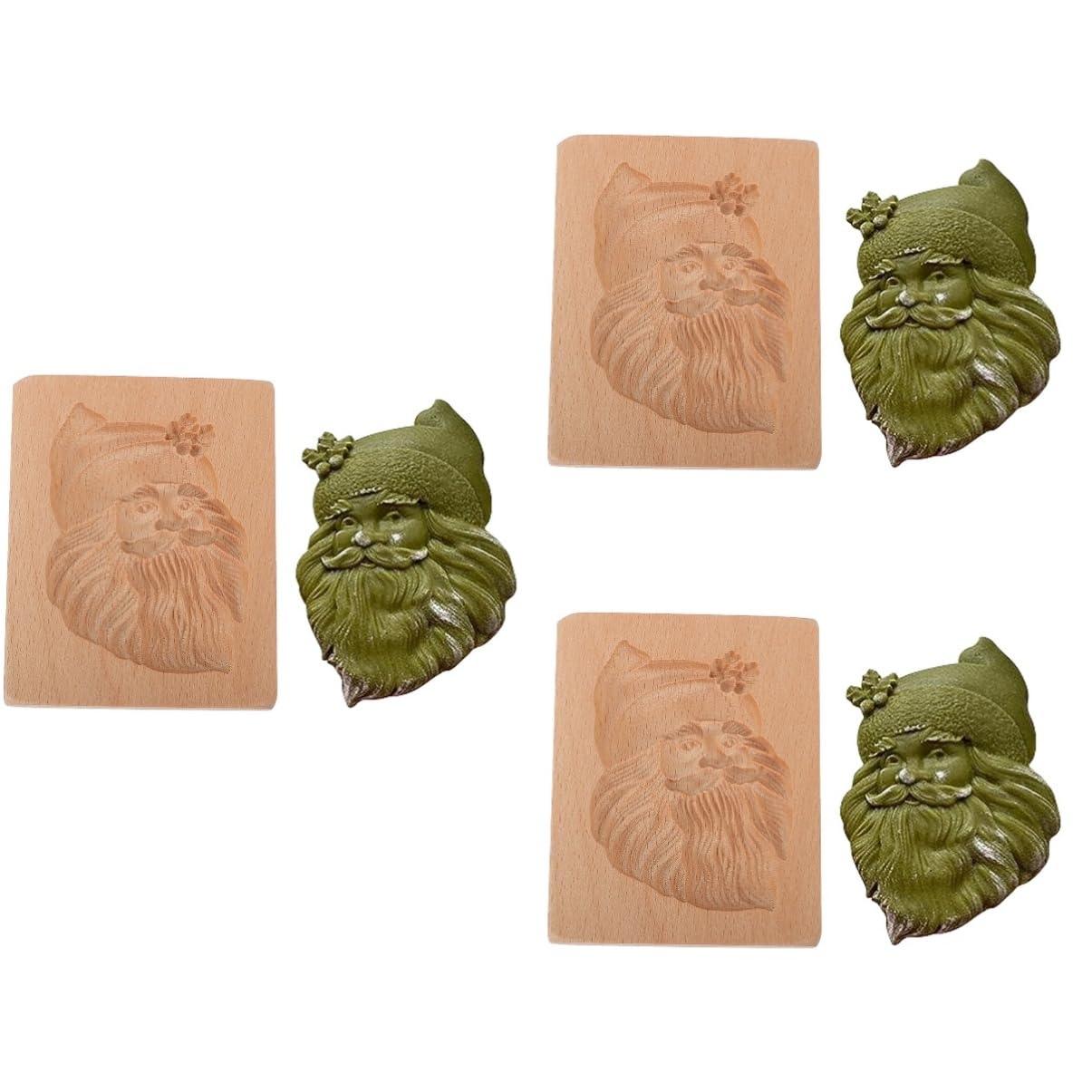 Amosfun 3 Pièces emporte-pièce en bois fondant maison diplômé Pâtisserie empreneurs à biscuits gâteau emporte piece pere noel moule gateau noel moule de Noël sur le thème de noël