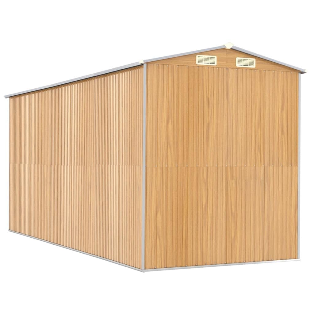 Générique Abri de Jardin Marron Clair 192x440x223 cm Acier galvanisé,Maison & Jardin,Pelouses & Jardins,Vie en extérieur,Structures extérieures,Cabanes & abris de Jardin,3147474