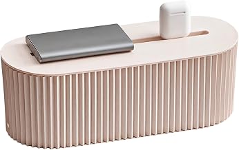 Desk Cord Organizer Box, Cable Management Solution with Top Access for Easy Plugging, One Frost White Unit, Modern Aesthetic, Plastic, Perfect for Home and Office