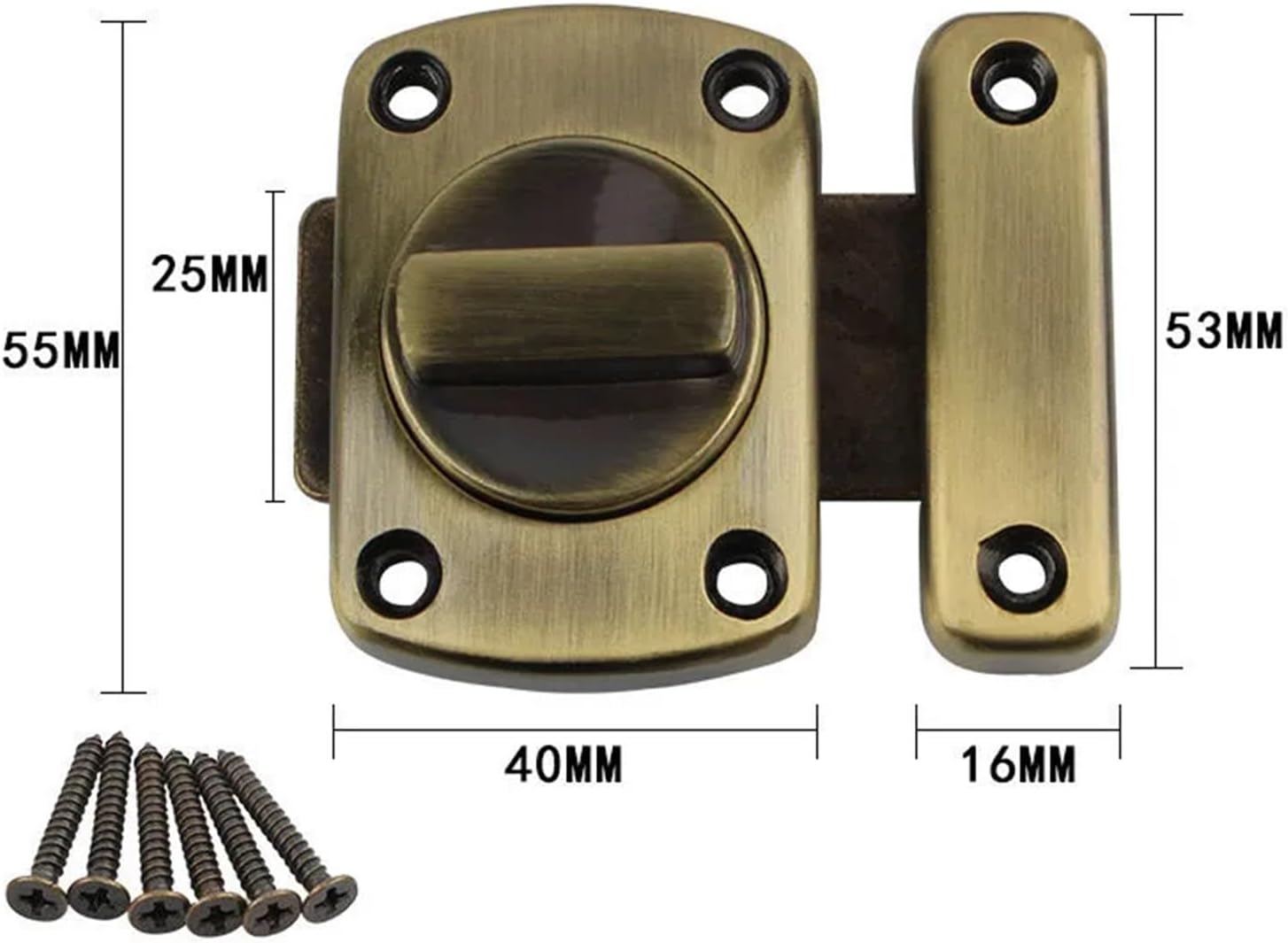 Stainless Steel Door Security Chain Guard Fastener Door Latch Locks for Home Safety Bathroom Door Lock W/Screw 1Pcs(Bronze-Big)