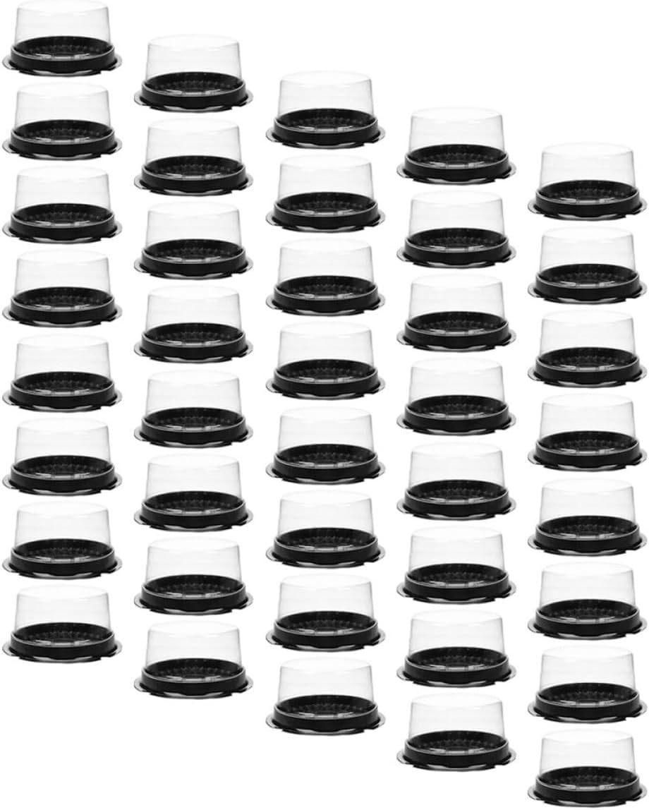 Round Cake Containers Dome Lids, Disposable Cupcake Holders, Cheesecake Flan Container Boxes for Desserts, Portable and Food-Safe Packaging