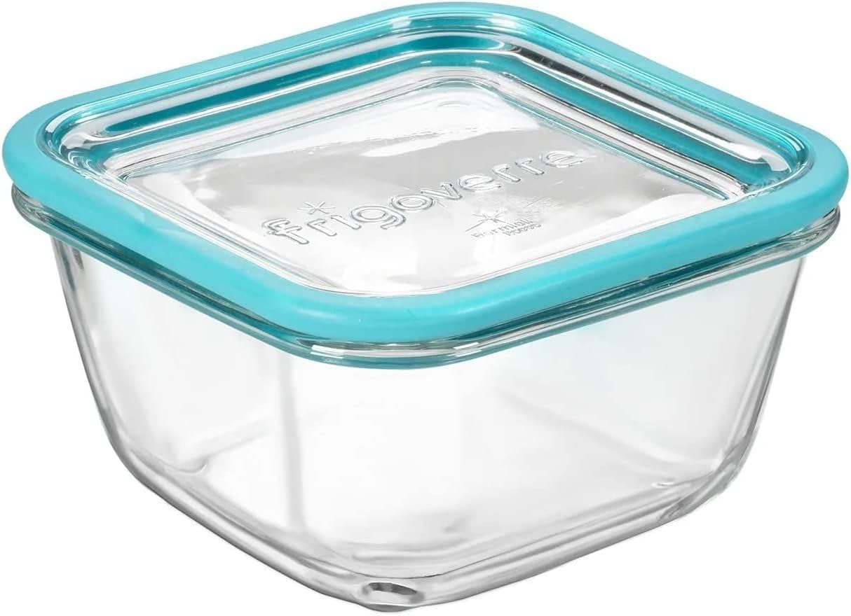 Bormioli Rocco Frigoverre Future 26.25 Oz.. Square Food Storage Container, Made From Durable Glass, Dishwasher Safe, Made In Italy