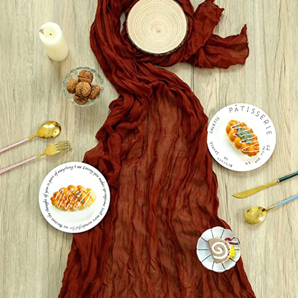Tavolo da pranzo Runner in garza di cotone Crepe tessuto di iuta per fattoria tavolo festa ristorante banchetto Ramadan decorazioni di nozze di Pasqua