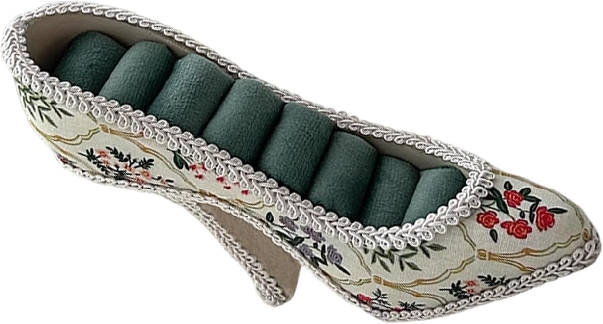 Stylish Resin High Heel Shaped Jewelry Organizers, Green print image 4