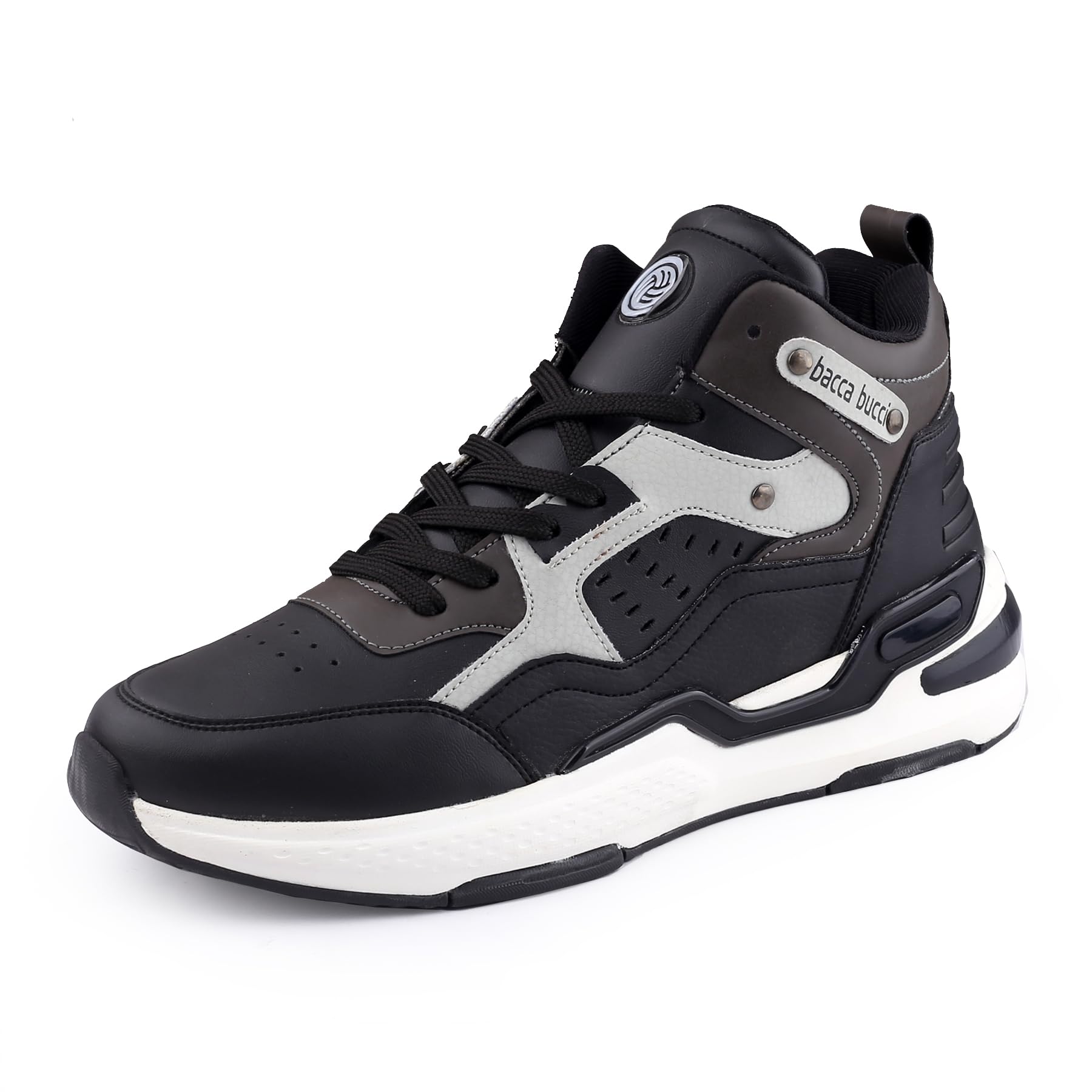 Bacca Bucci Lord Mid-Top Street Fashion Chunky Sneakers for Men|Athletic Yet Sleek, Futuristic Design (Black, 10) (B0CKW6GQD7) Amazon Price History, Amazon Price Tracker